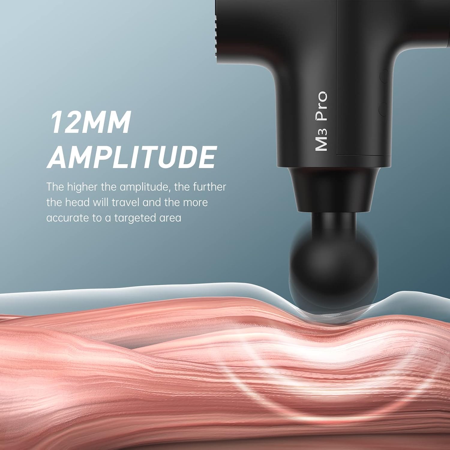 Opove M3 Pro 2 Massage Gun Deep Tissue Percussion Muscle Massager for Workout, Handheld Percussive Therapy Fascia Gun for Athletes Fast Recovery 4-8 Hours Long Battery Life, Powerful, Quiet, Black - Image 2
