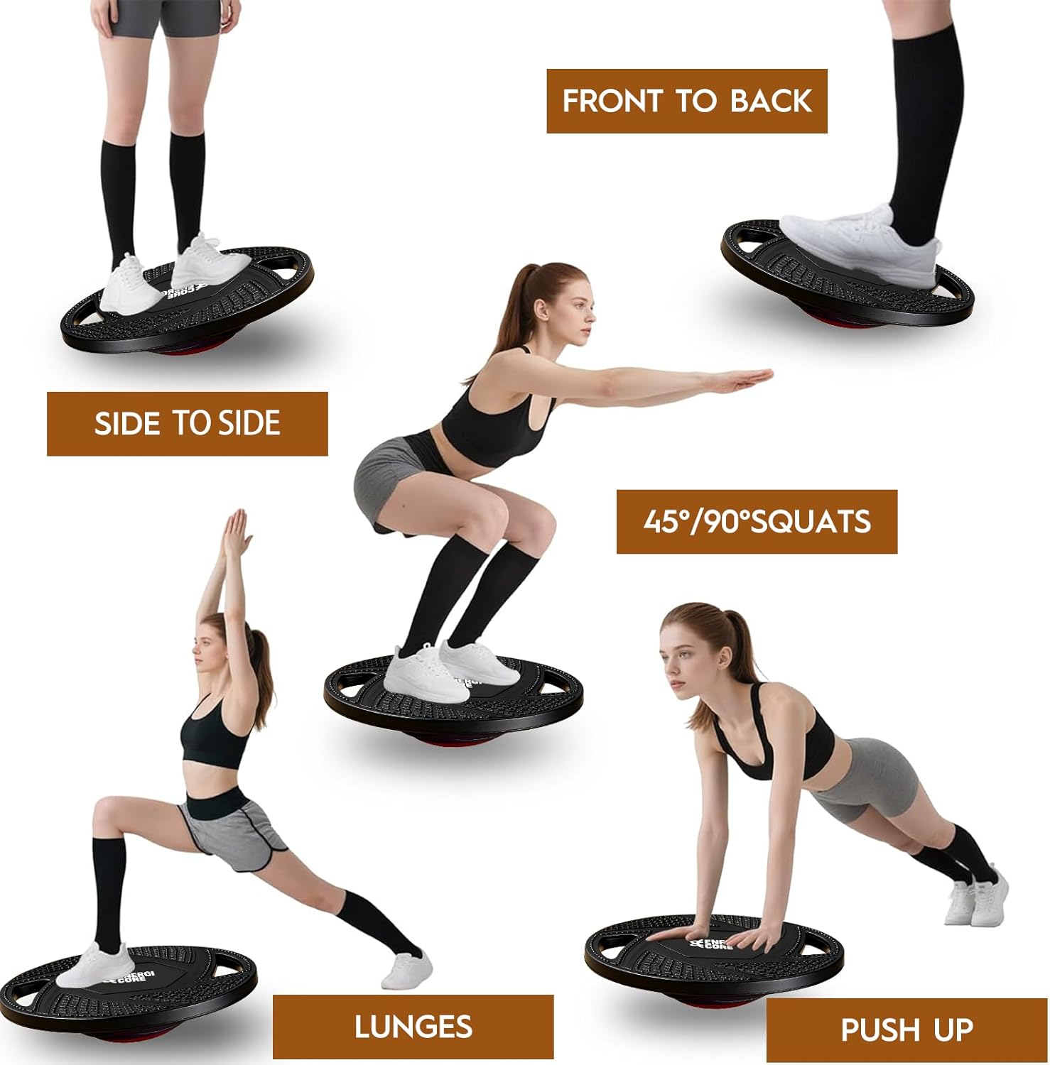 Energi Core Balance Board for Standing Desk and Core Workout - Anti-Slip Surface - Black, Green - Image 8