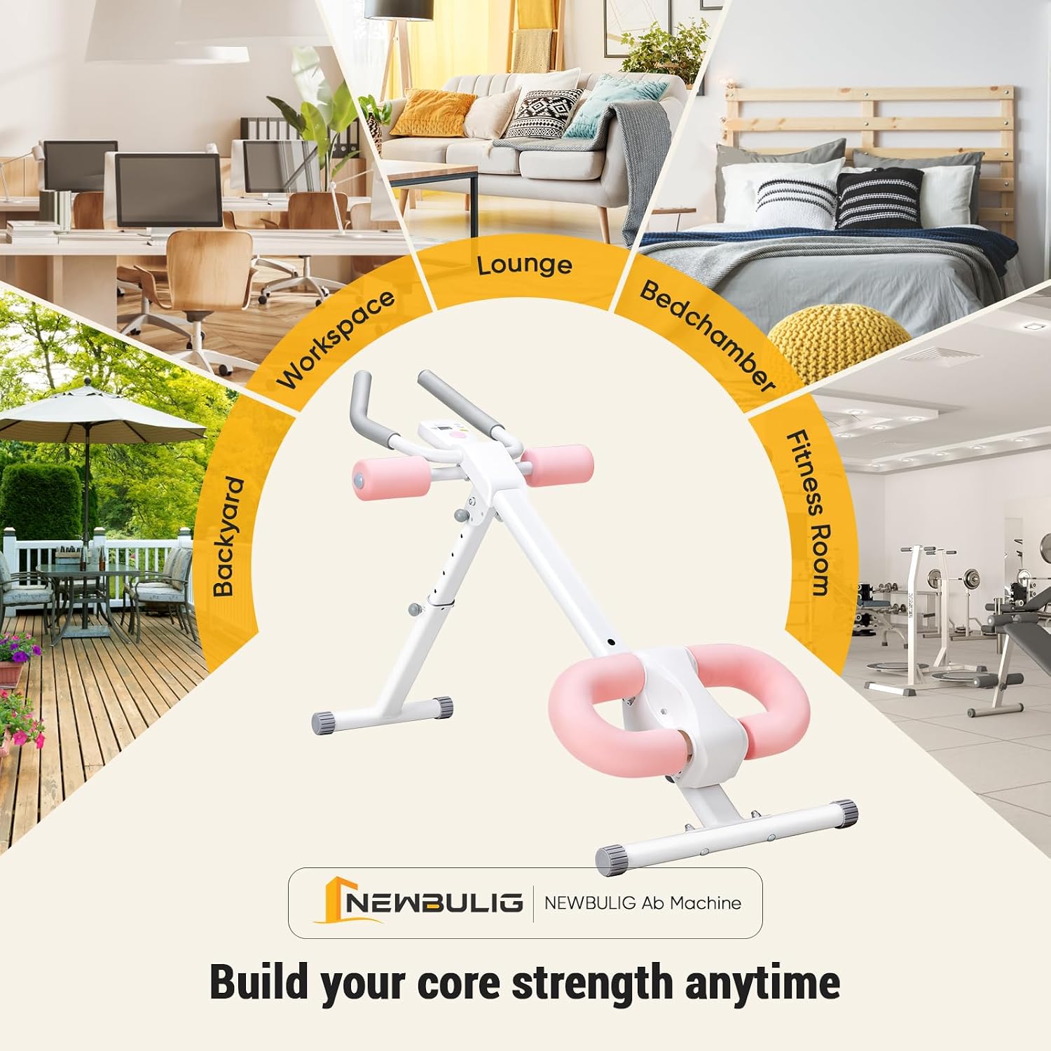 NEWBULIG Ab Machine, Abs Workout Equipment for Home Gym, Adjustable Ab Trainer Machine for Stomach Workout, Foldable Abdominal Trainer - Image 8