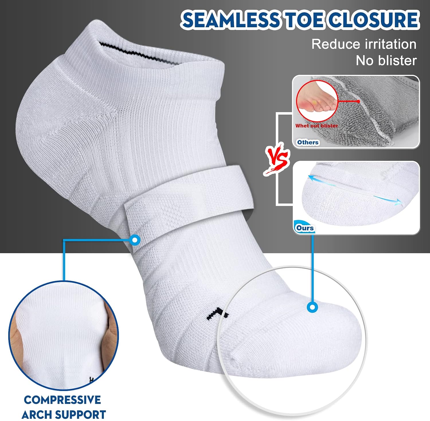 Hylaea Athletic Running Socks Cushion Padded Moisture Wicking Low Cut - Image 3