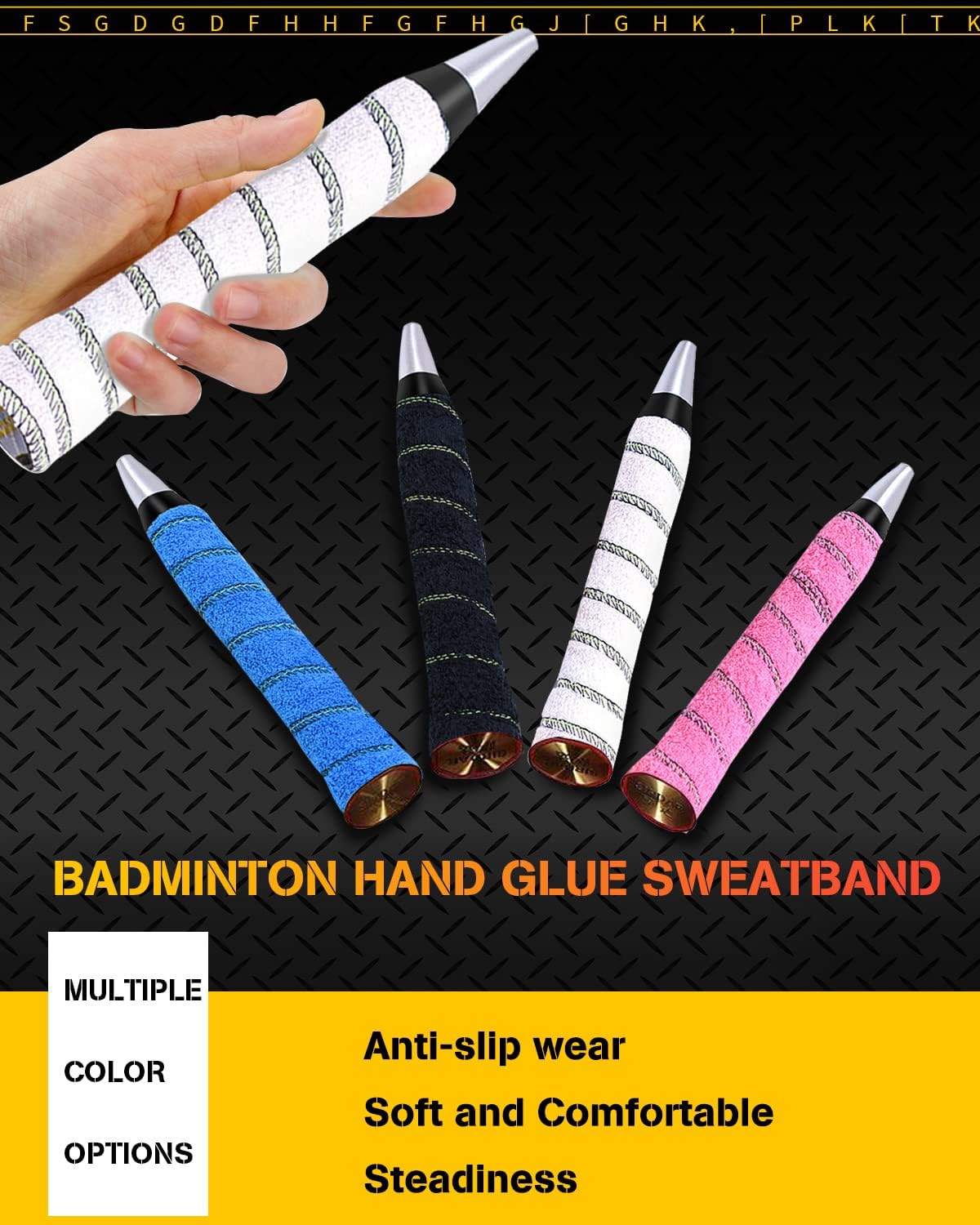 GLL Toweling Racket Overgrip, Super Absorbent Cotton Towel, Skid Resist Absorb Sweat Grip Tape, Handles Protection for Tennis Badminton Racquetball Squash Baseball - Image 6