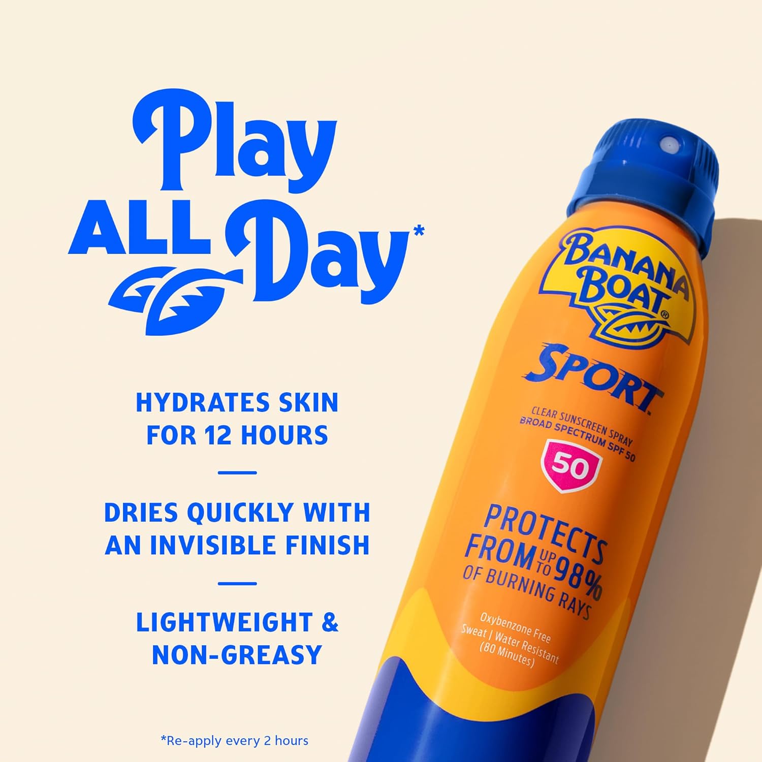 Banana Boat Sport Ultra SPF 50 Sunscreen Spray | Banana Boat Sunscreen Spray SPF 50, Water Resistant, Oxybenzone Free, Sunblock, 6oz each Twin Pack - Image 4