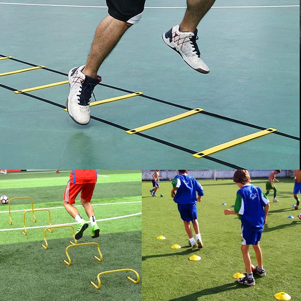 TNZMART Agility Ladder and Disc Cones Training Set Adjustable Rungs Training Ladder with 10 Plastic Sport Cones for Training - Image 2
