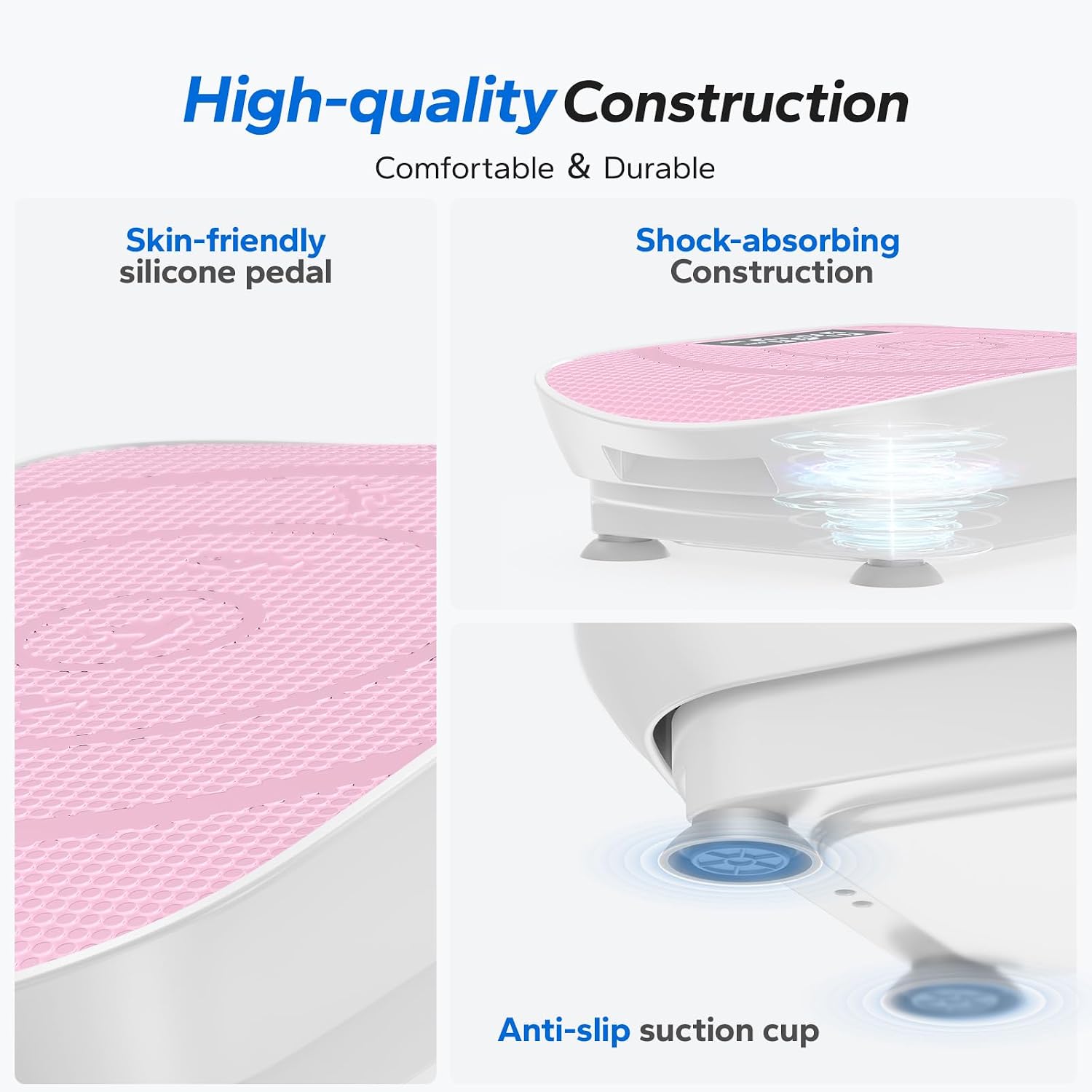 MERACH Vibration Plate Exercise Machine, Whole Body Workout Equipment for Women, Bluetooth and Silicone Pedal, Vibration Plate with Auto Mode, Vibrate Fitness Platform for Home - Image 6