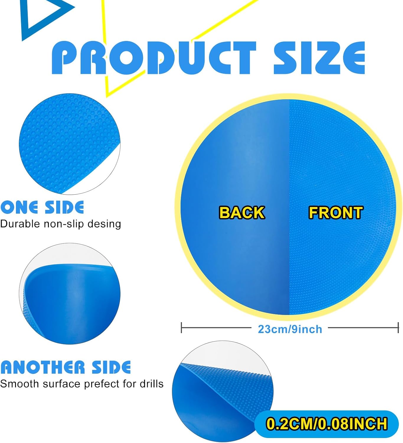 9 inch Spot Markers Flat Field Cones, Non Slip Rubber Agility Markers Flat Field Cones for Soccer Basketball Sports Speed Agility Training (6 pcs) - Image 2