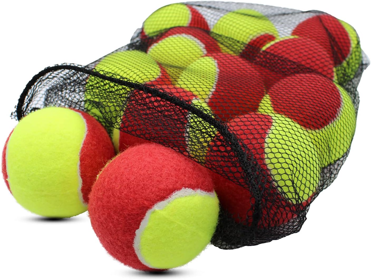 Tennis Balls, 12 Pack 25% Low Compression Stage Tennis Ball for Beginners Youth Kids Training Practicing with Mesh Bag for Easy Transport (Red) - Image 8