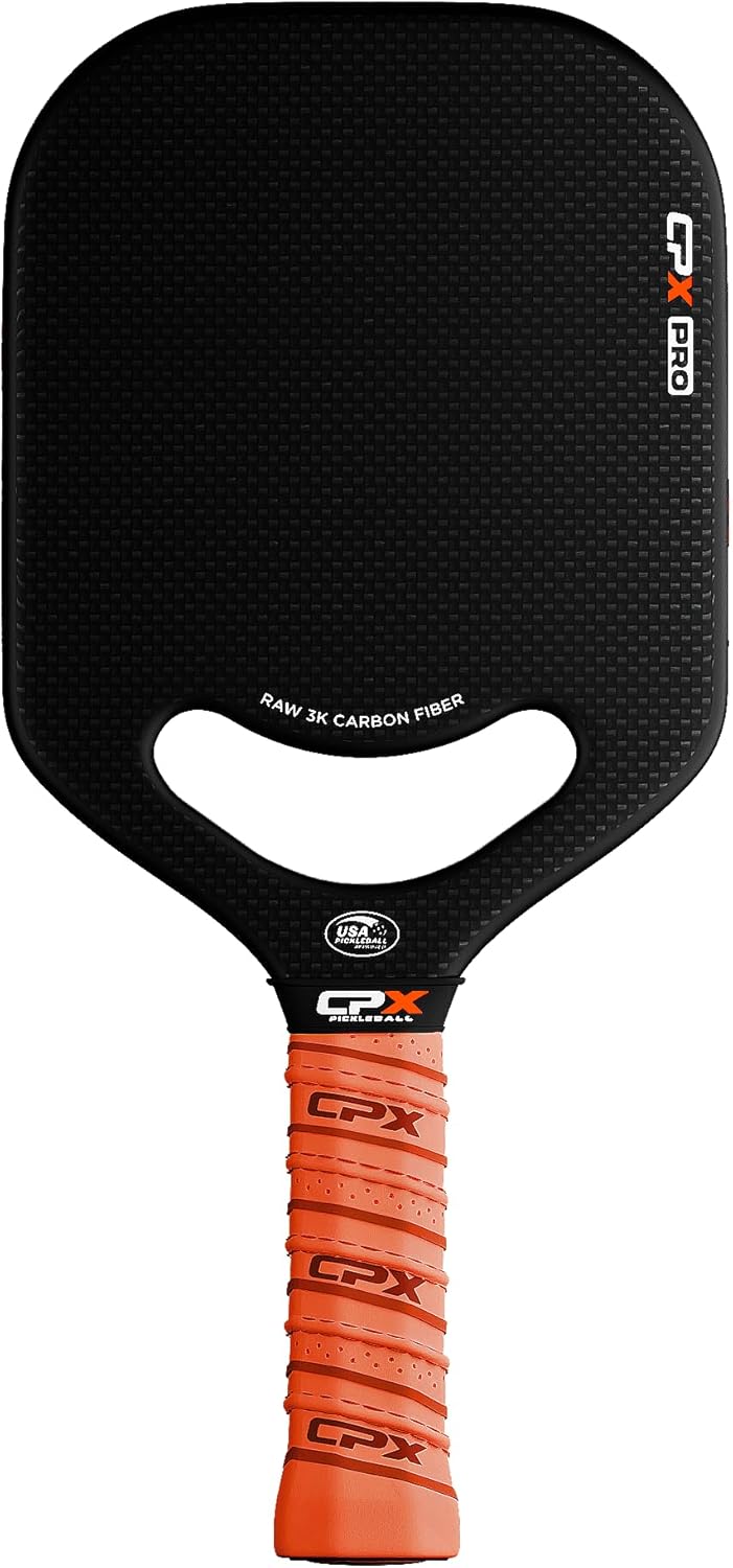 CPX Pro Carbon Fiber Pickleball Paddle - Professional Grade, Matte Finish, Honeycomb Core, Tennis Style Grip - Edgeless Paddle Designed in Chicago, USA