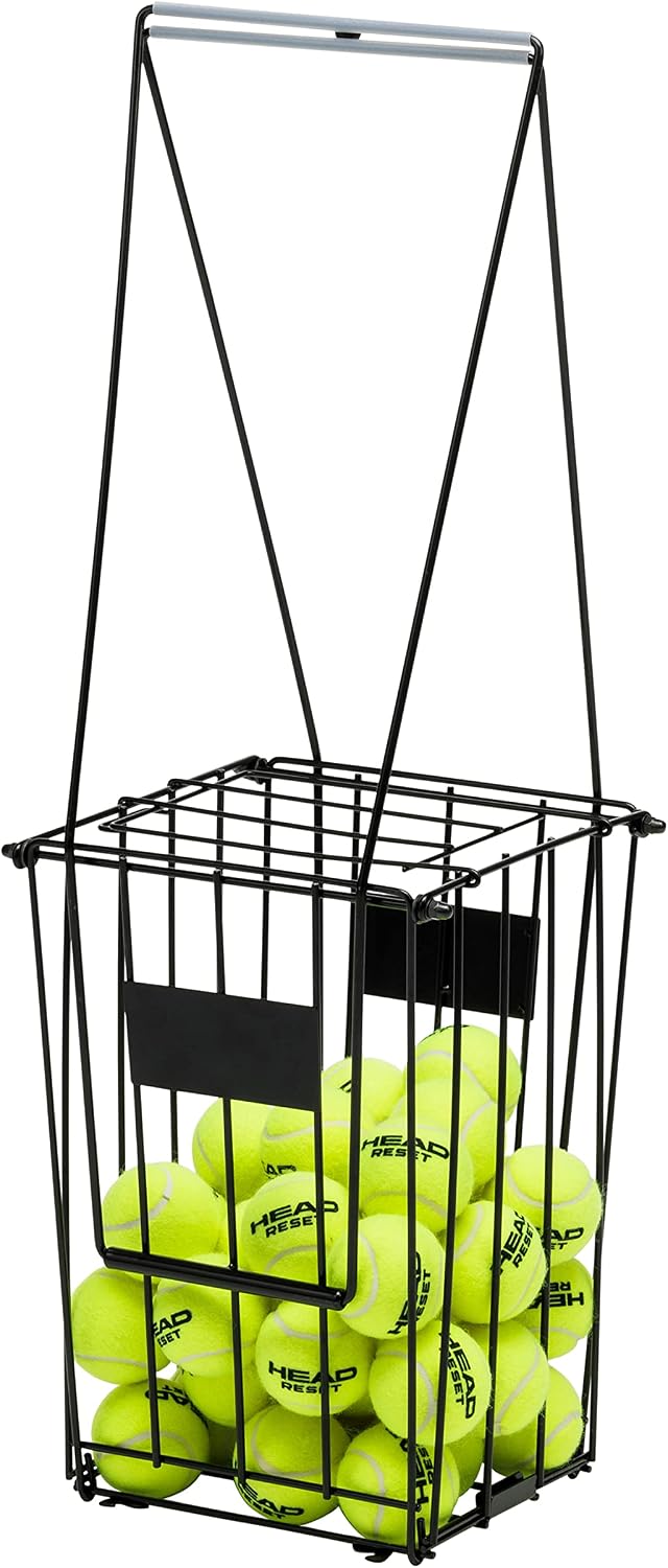 HEAD Tennis Ball Basket - Portable Ball Hopper Holds Up to 72 Tennis Balls, Durable Wire Storage Basket for Coaching, Practice & Training - Image 2