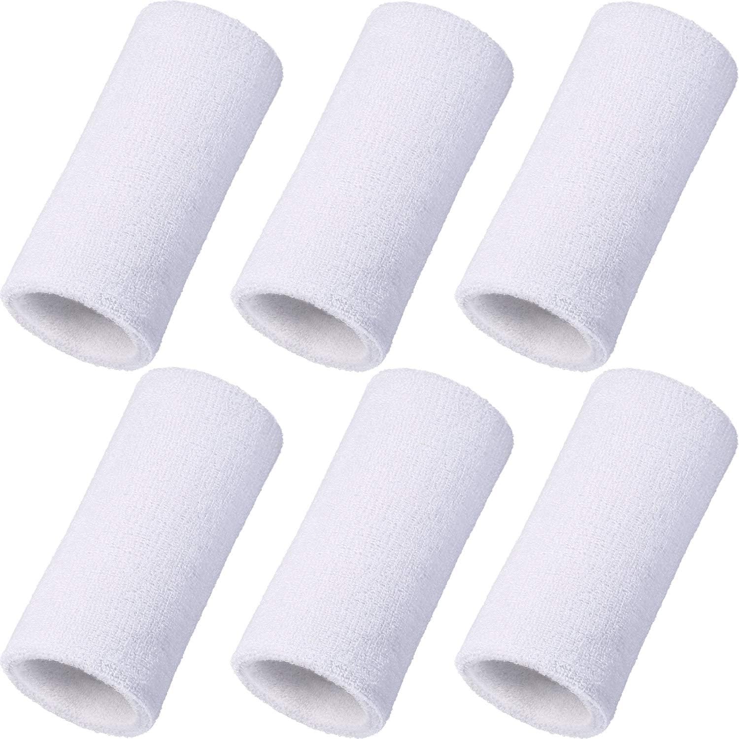 WILLBOND 6 Inch Wrist Sweat Bands for Men Women Tennis Elastic Athletic Long Sweatband Wrist Absorbent for Basketball Tennis Running Outdoor Activity