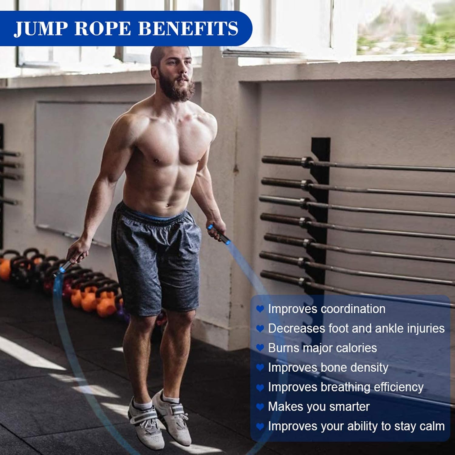 Redify Weighted Jump Rope for Workout Fitness(1LB), Tangle-Free Ball Bearing Rapid Speed Skipping Rope for MMA Boxing Weight-loss,Aluminum Handle Adjustable Length 9MM Fabric Cotton+9MM Solid PVC Rope - Image 7