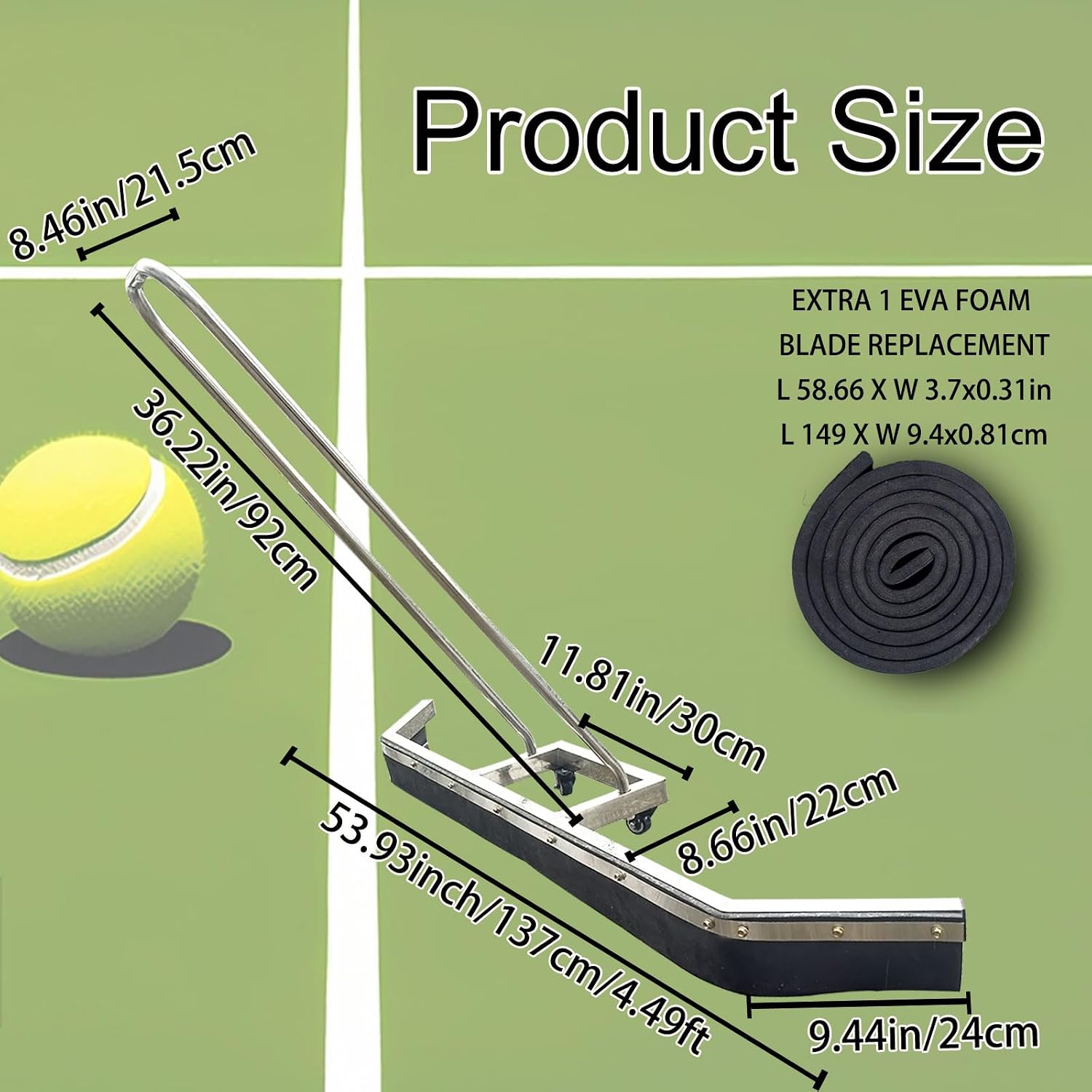 Port Tennis Court Squeegee Rain Shuttle for Sports Court Water Wiper Device Water Remover Stadium Dust Collector Wiper - Image 2