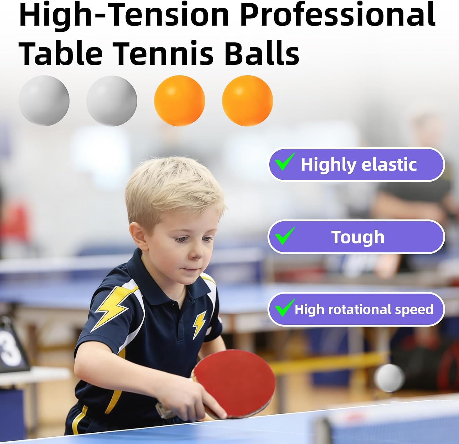 Table Tennis Paddle Case with 6 Table Tennis, Case Fits for 2 Paddles and 6 Balls, Cyber Shape Hard Cover Large Capacity Container Bag, Waterproof and shockproof - Image 5