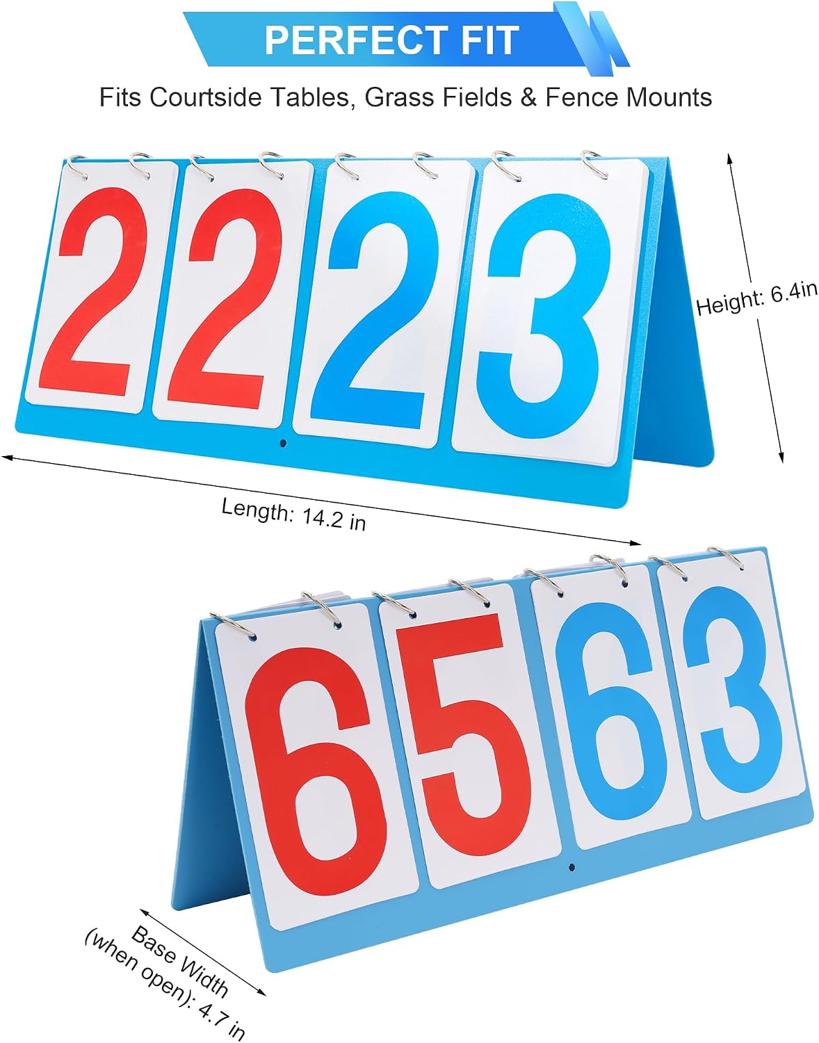 Scoreboard Score Keeper Flip Flipper, Waterproof Plastic Cards, Premium Manual Score Board for Cornhole, Basketball, Volleyball, Table Tennis and Multi-Sport Games - Image 4