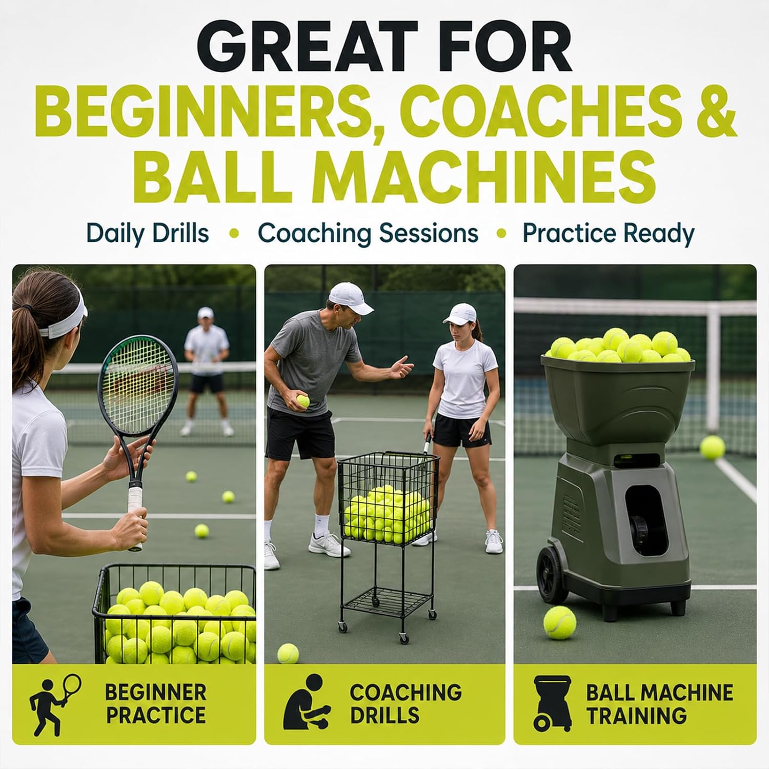 INSUM Bulk Tennis Balls, 12 Pack Extra Duty Practice Balls with Mesh Bag | High Bounce Rubber Core, Soft Felt, Beginner Practice, Dog Fetch Training, Outdoor Play - Image 8
