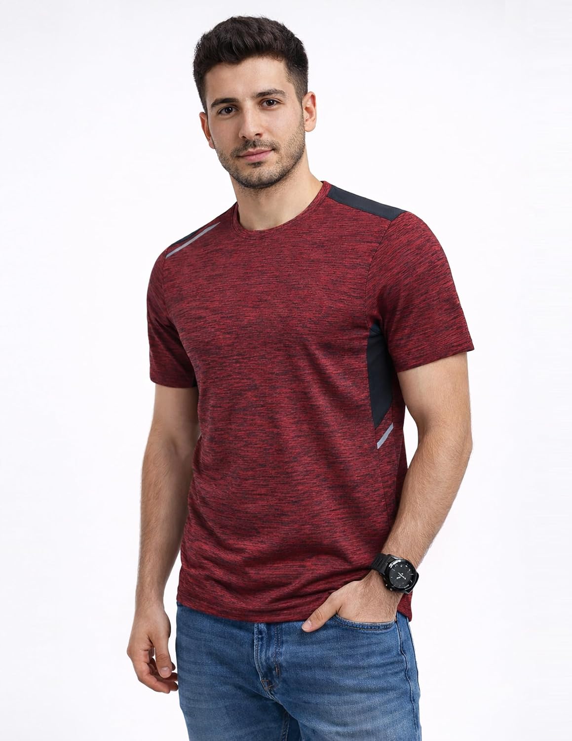 5 Pack Men’s Active Quick Dry Crew Neck T Shirts | Athletic Running Gym Workout Short Sleeve Tee Tops Bulk - Image 6