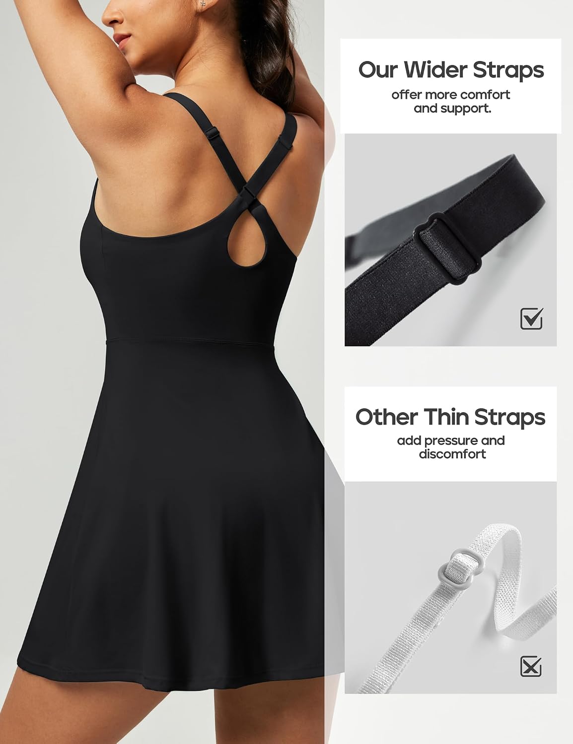 Heathyoga Tennis Dresses for Women Athletic Dress with Shorts Underneath Workout Dress with Pockets Summer Golf Outfits - Image 5