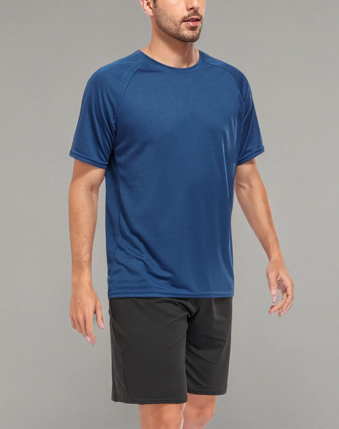 Kinglaman 1/5 Pack Mesh Workout Shirts for Men Dry Fit Gym Quick Dry Athletic Short Sleeve Sports T-Shirt Moisture Wicking - Image 8