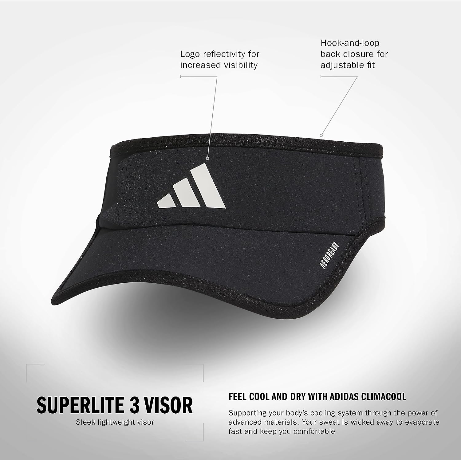adidas Women's Superlite Visor – Lightweight Moisture-Wicking Running Tennis Hat - Image 2