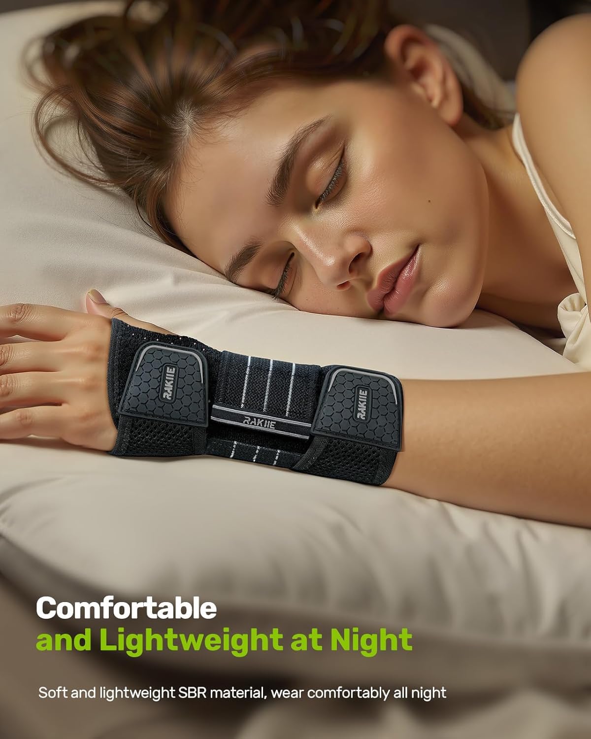 Rakiie 2 Pack Carpal Tunnel Wrist Braces, Adjustable Wrist Support Splint for Night Sleep & Daytime Working, Hand Braces Pain Relief for Arthritis, Typing, Pregnancy, Men Women (Gray, M) - Image 3