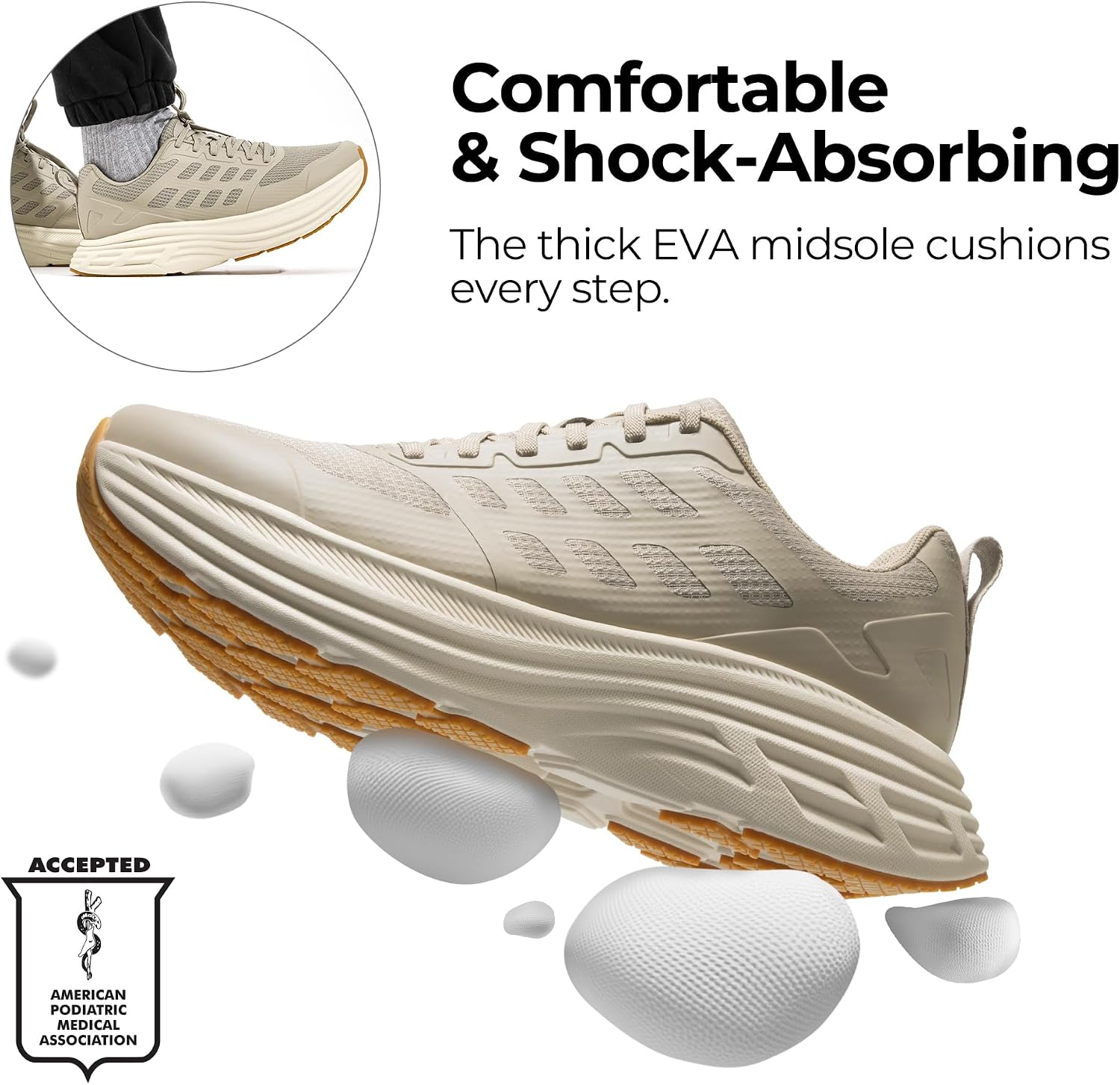 NORTIV 8 Men's Walking Running Tennis Cushioning Shoes ActiveFloat Non Slip Athletic Gym Workout Jogging Comfortable Sneakers - Image 3