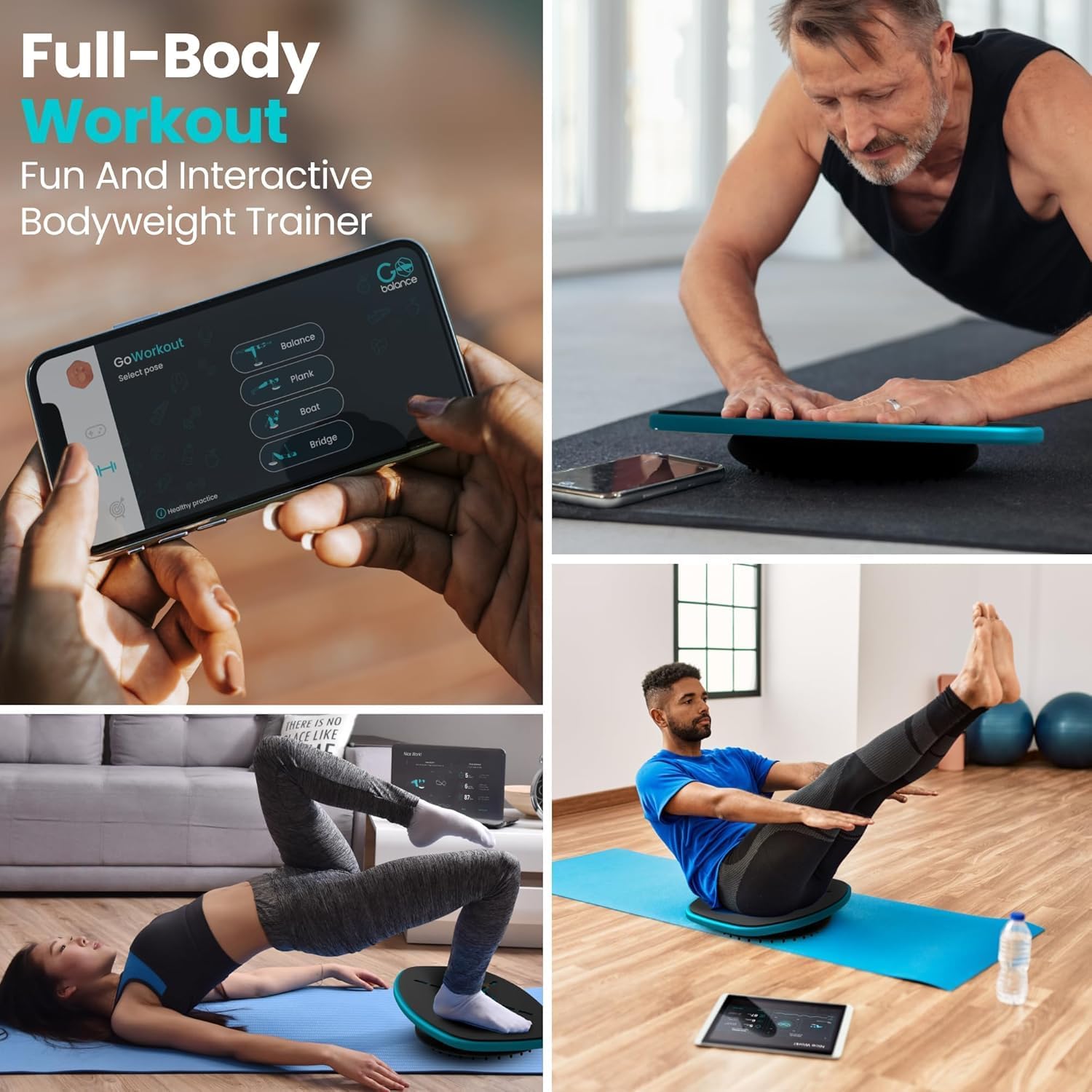 GoBalance Board - App-Enabled Balance Board. Smart Bluetooth Sensor, 12 FREE Interactive Games - Fun, Balance Training and Home Gym Workout! Boost Coordination & Strength for Teens and Adults - Image 4