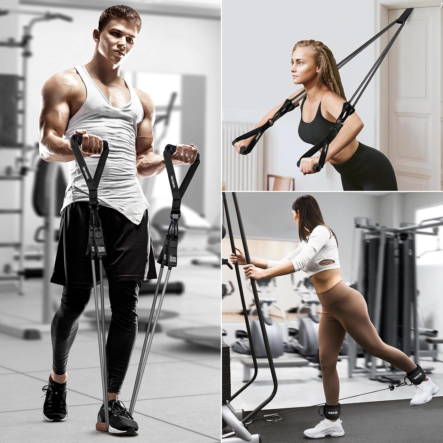 Heavy Resistance Bands for Working Out, 300lbs/360lb/420lb Exercise Bands Workout Bands with Handles, Door Anchor, Ankle Straps, Home Gym Workout Equipment for Men Fitness Strength Training Stretching - Image 6