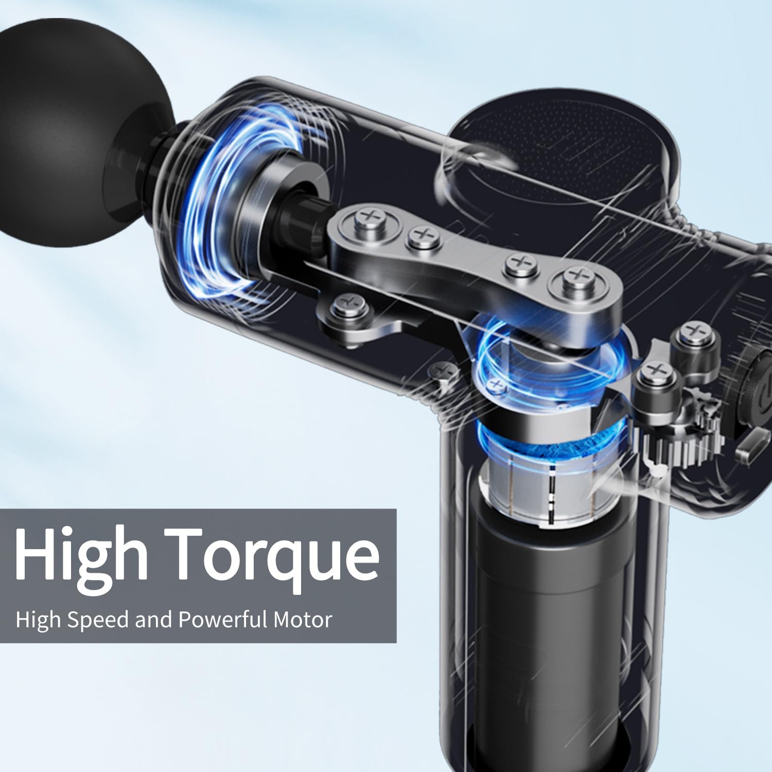 LEERCON Massage Gun Deep Tissue, Silent Motor and Portable Massage Gun with 4 Interchangeable Heads for Deep Muscle Relief and Relaxation, Relax Gift - Image 2