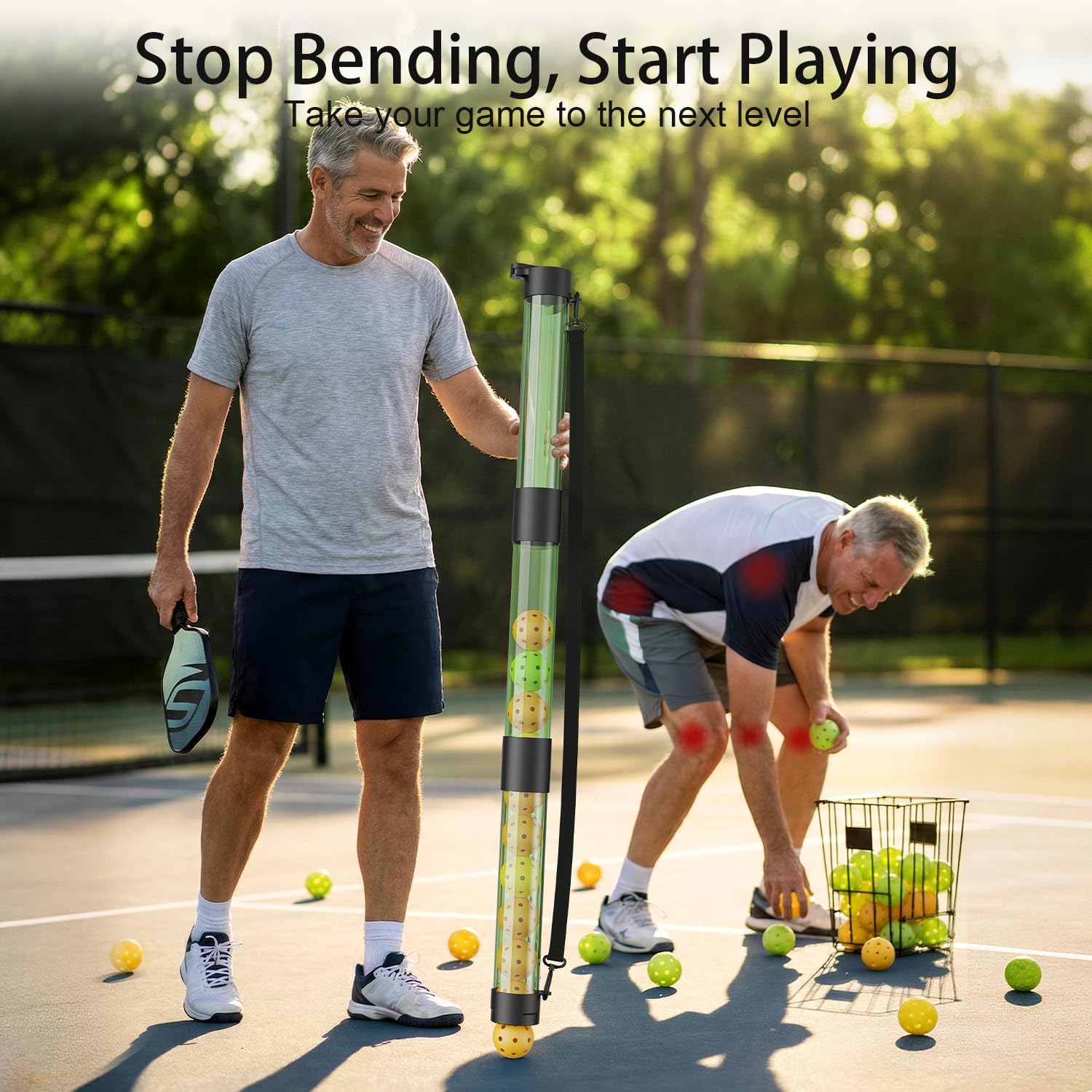 17 Balls Pickleball Ball Retriever & Ball Holder Storage with Strap, Back Saver for Pickleball Accessories, Quick for Pickleball Tube Ball Pickup - Image 3