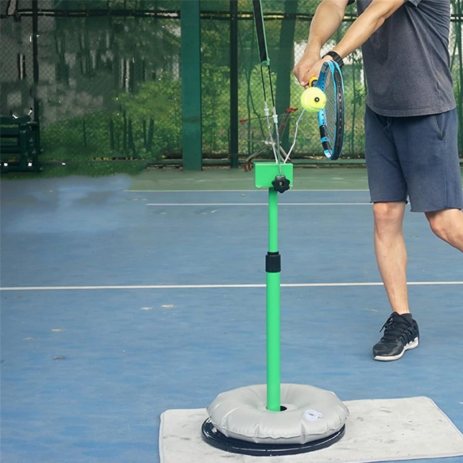 Tennis Training Aid Machine, Portable Single Player Serve Auxiliary Trainer with Adjustable Height, Tennis Machine for Kids Adults - Image 6
