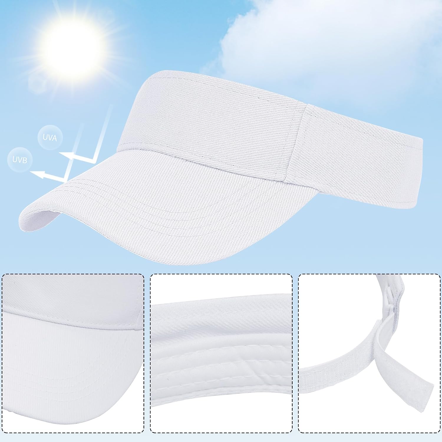 Marrywindix 1 Piece of Sport Wear Athletic Visor Sun Sports Visor Hat Visor Adjustable Cap for Women and Men (One Size) - Image 3