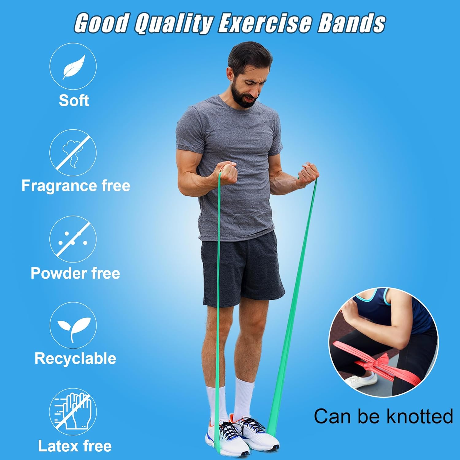 Resistance Bands for Physical Therapy, Bands for Working Out, Latex Free Elastic and Exercise Bands Set for Stretching, Suitable for Rehab, Yoga, Pilates, Gym, Home Exercise - Image 5