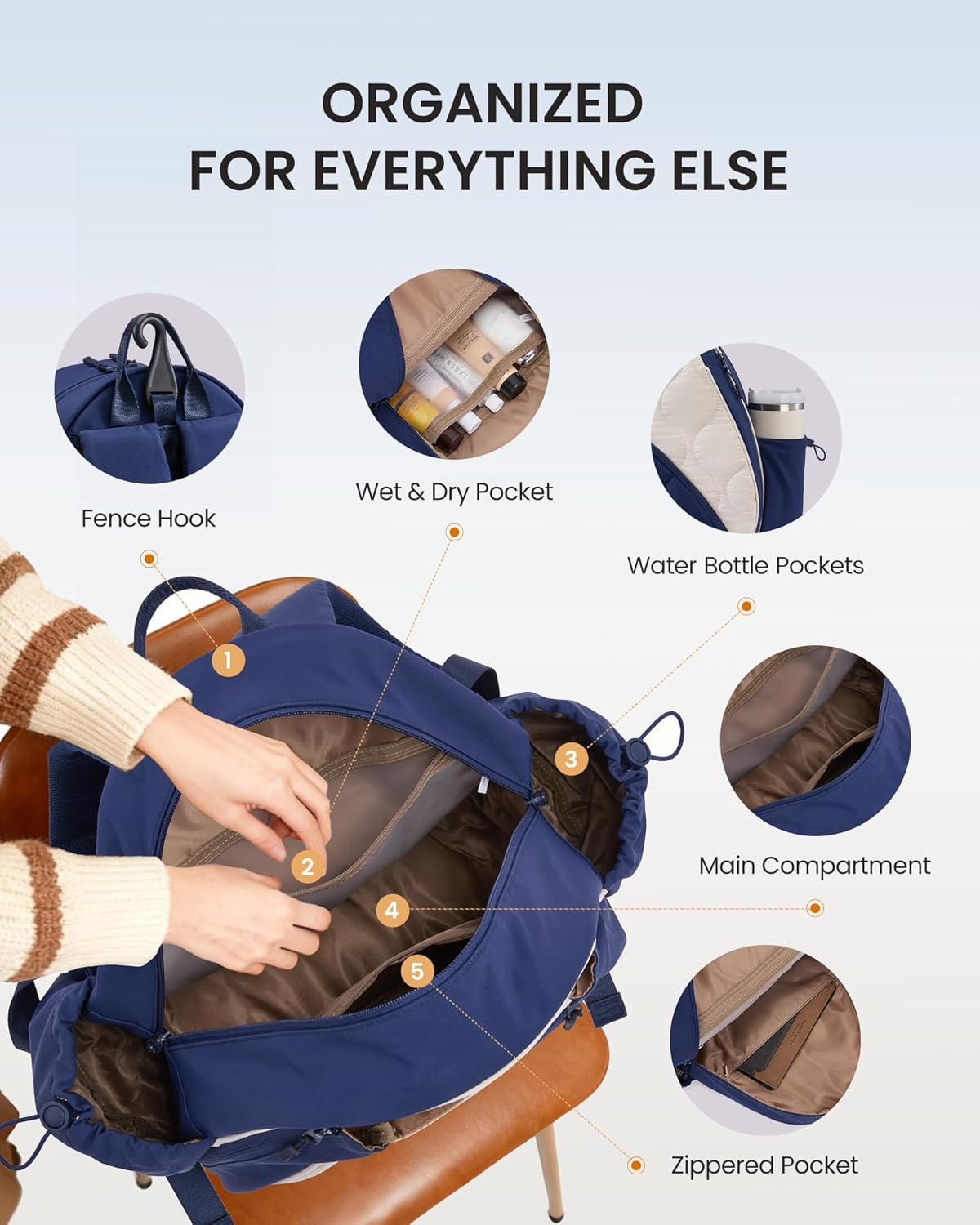 Sucipi Tennis Bag for Women and Men, Water-Resistant and Machine Washable Tennis Racket Backpack, Lightweight Sports Bag for Pickleball, Badminton - Image 3