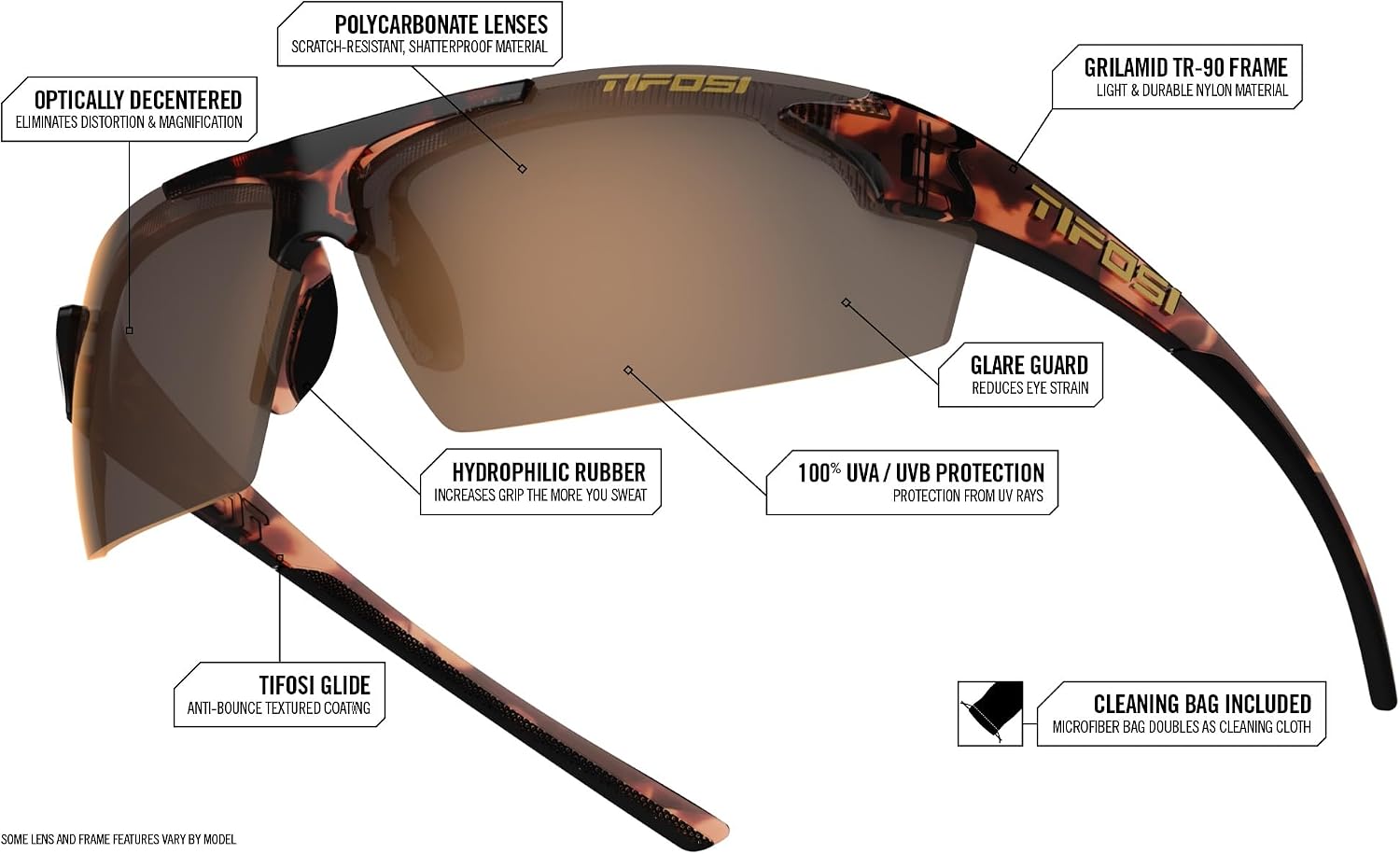 Tifosi Track Sport Men & Women Sunglasses - Ideal For Baseball, Golf, Pickleball, Running and Tennis - Unisex Glasses - Image 3