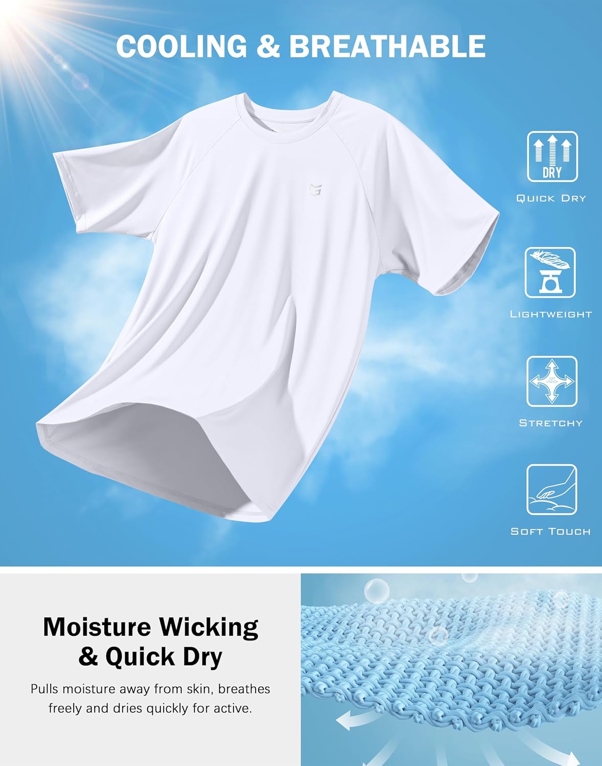 G Gradual Men's Athletic Workout T-Shirts Moisture Wicking Cooling Running Shirts Short Sleeve Performance Tee for Gym Tennis - Image 5