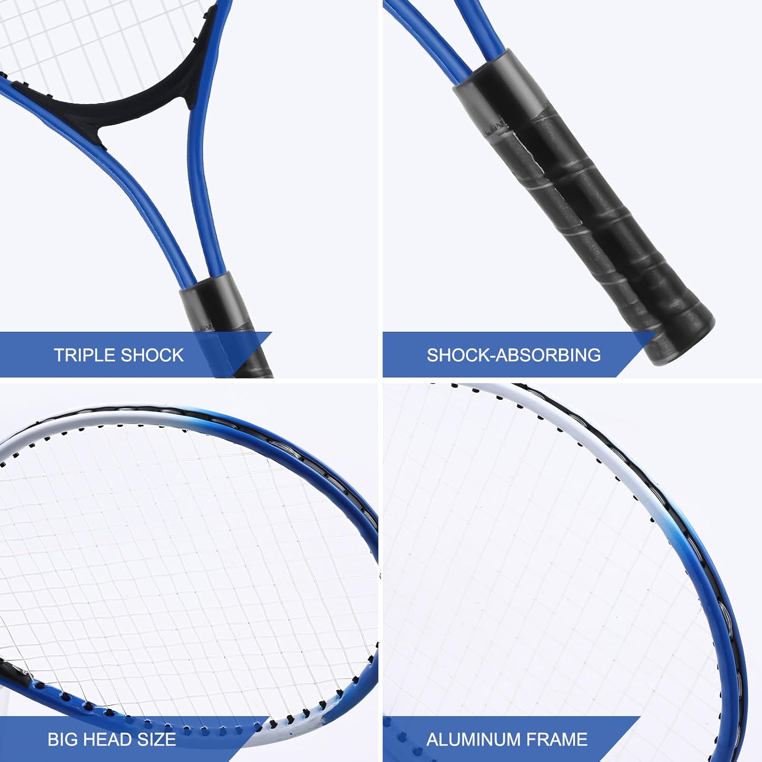 Kids Tennis Rackets Training Set - 7-in-1 Youth Tennis Racket Set, 2 pcs 19″ Rackets,1Tennis Trainer & 2Rebound Balls&1tennis Ball,Tennis Racquet Set for Beginners & Family Activities - Image 4