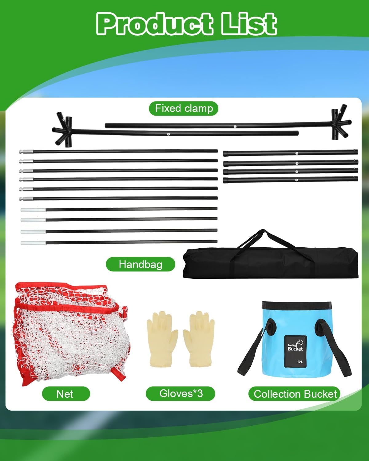 Pickleball and Tennis Return net, 6 x 7ft Portable Polyester Mesh and Fiberglass Frame, - Image 6