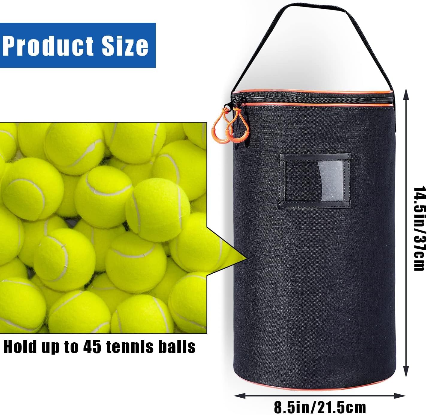 VISEMAN Portable Tennis Ball Basket for Training, Carrying and Storage - Image 2