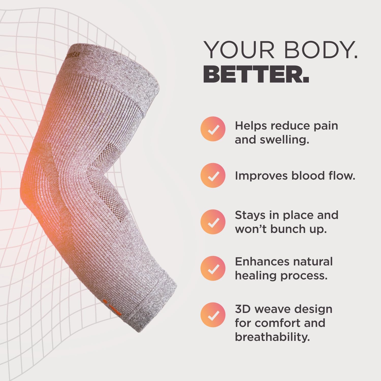 Incrediwear Elbow Sleeve – Infrared Elbow Brace for Joint Pain Relief | Elbow Sleeves for Women and Men, Elbow Support Sleeve for Tennis Elbow, Golfer's Elbow, Tendonitis, Bursitis, and Recovery - Image 3