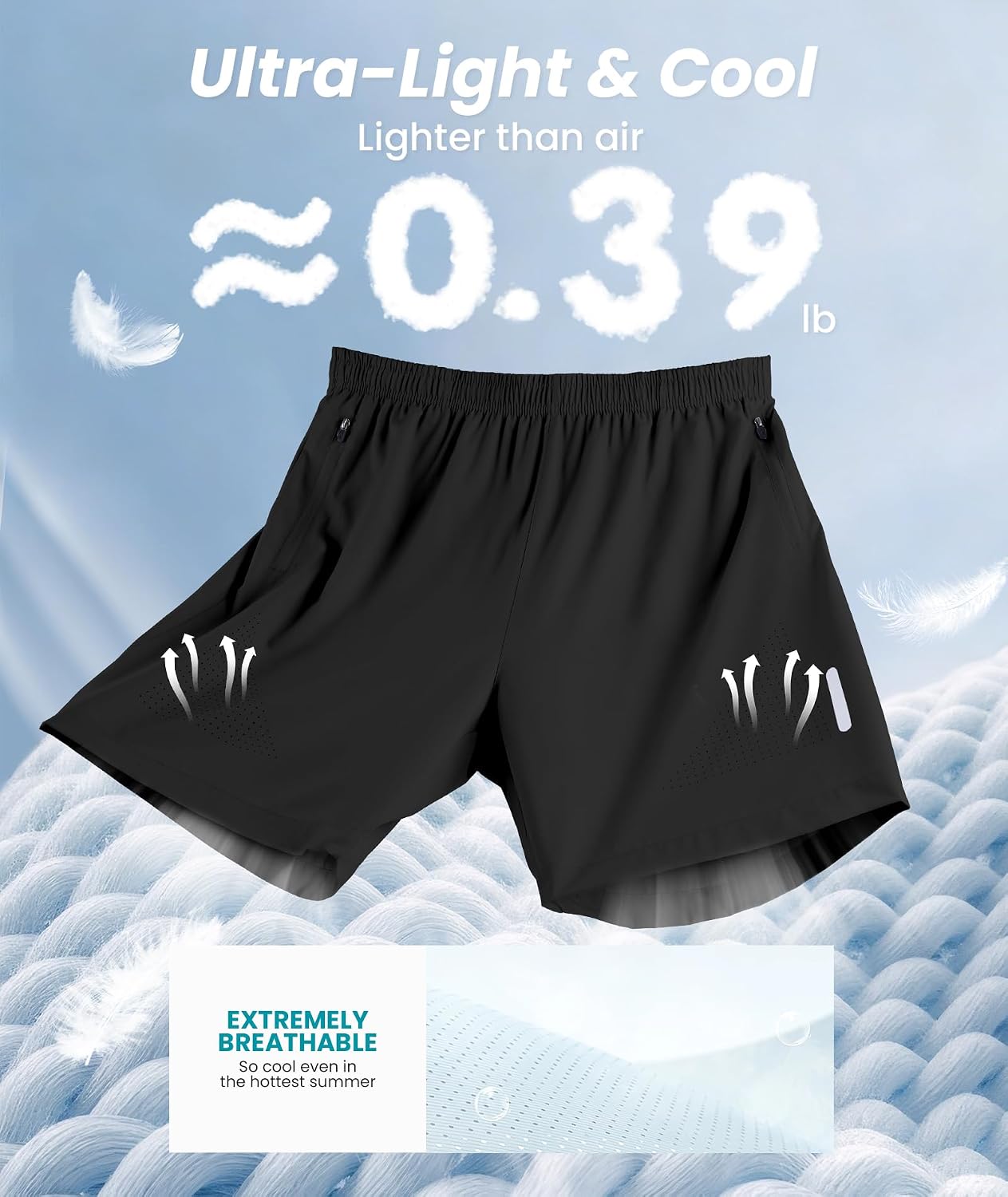 UUMIAER Mens Athletic Gym Shorts 7" Utra-Light Quick Dry Running Workout Basketball Shorts with Zipper Pockets Sports Tennis - Image 3