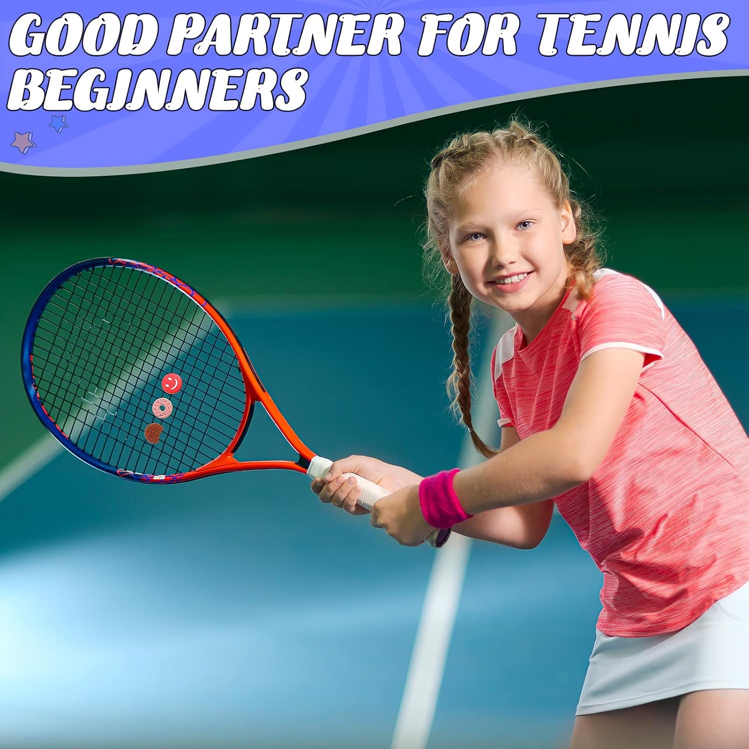 Leitee 30 Pcs Cute Tennis Dampener Funny Tennis Racket Vibration Racquet Dampener Soft Silicone for Sport Gift, Assorted Designs - Image 6