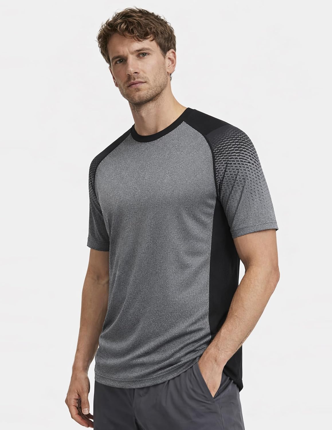 5 Pack Men’s Active Quick Dry Crew Neck T Shirts | Athletic Running Gym Workout Short Sleeve Tee Tops Bulk - Image 3