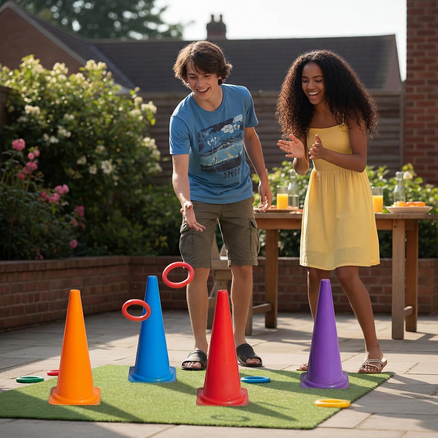 Seenelling 6 Pcs PE Cones Flexible Vinyl Poly 6-Colored PE Class Equipment for Sports Training - Image 6