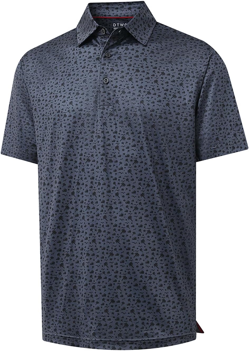 Men' s Golf Shirts Short Sleeve Print Performance Moisture Wicking Dry Fit Golf Polo Shirts for Men