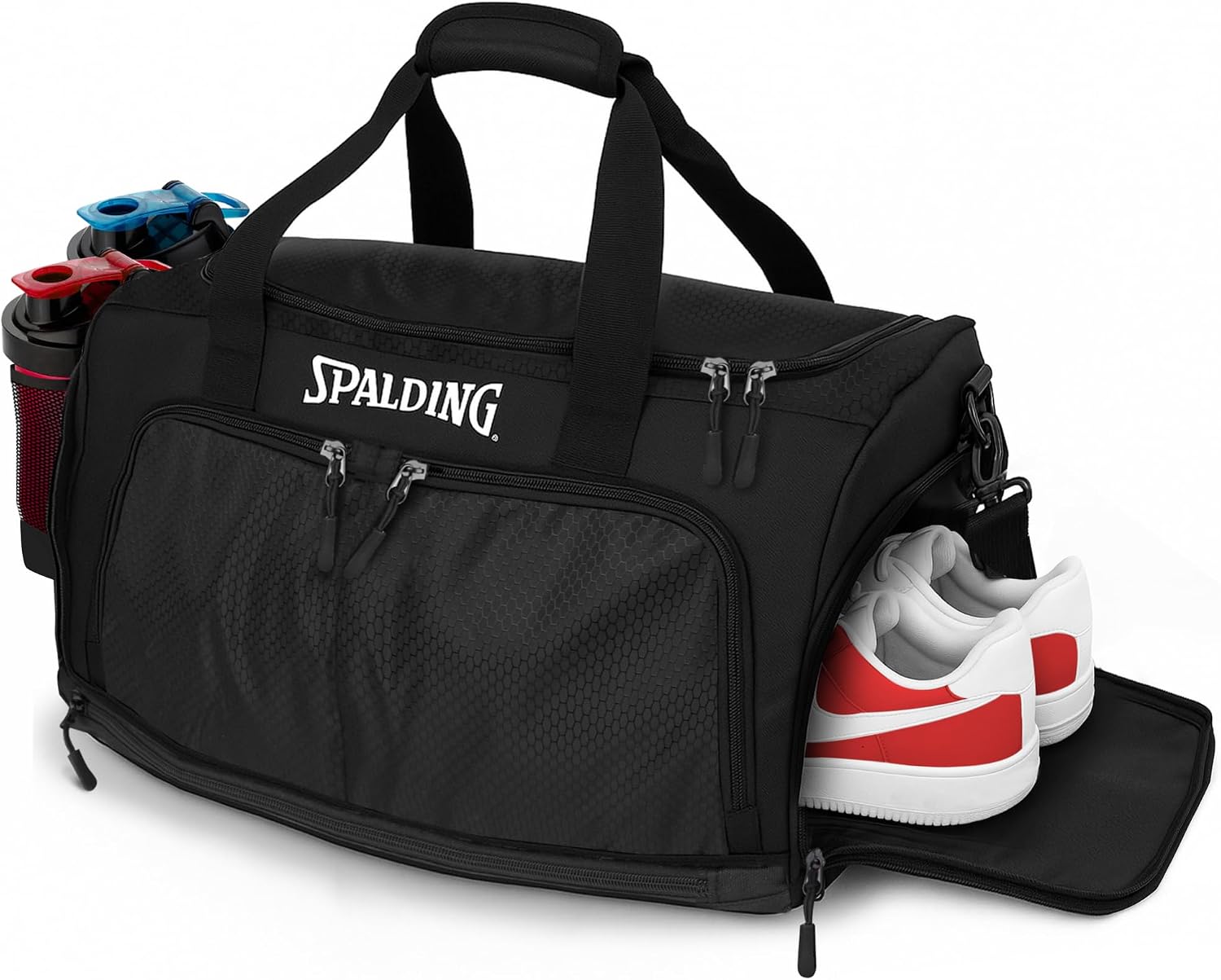 Spalding Gym Bag for Men & Women Duffle Bag with Wet & Shoe Compartment - 55L Capacity Large Workout Bags for Travel, Sports