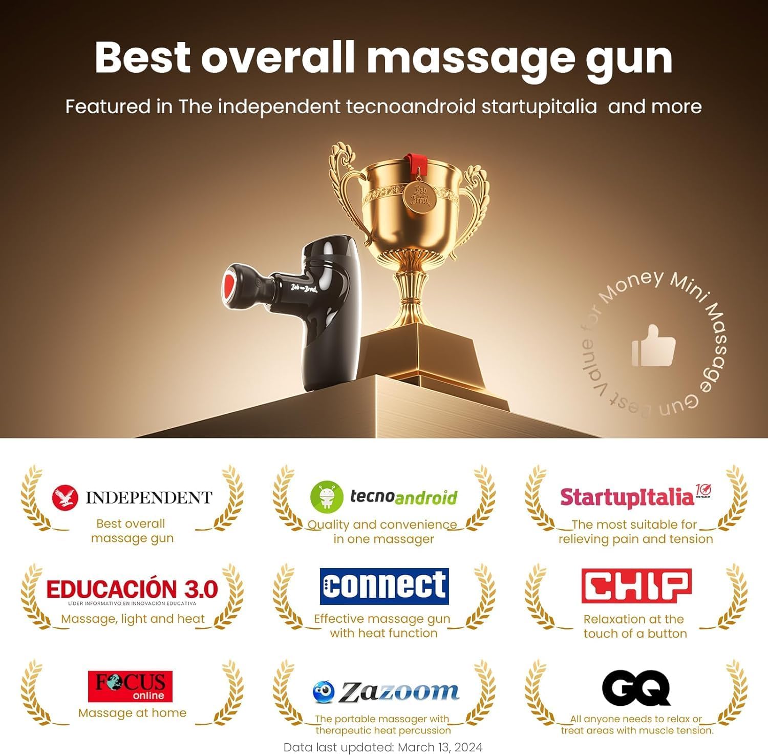 BOB AND BRAD M7 Plus Mini Massage Gun with Heat, FSA Eligible & HSA Approved Deep Tissue Percussion Massager for Back & Neck Stiffness - Portable, Quiet, Ultra-Lightweight - Image 5