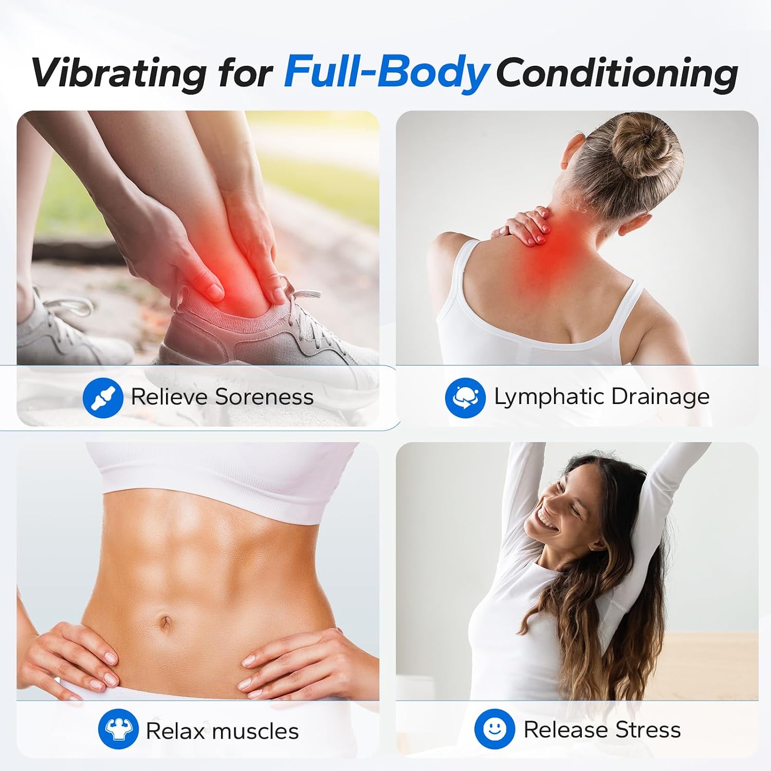MERACH Vibration Plate Exercise Machine, Whole Body Workout Equipment for Women, Bluetooth and Silicone Pedal, Vibration Plate with Auto Mode, Vibrate Fitness Platform for Home - Image 3