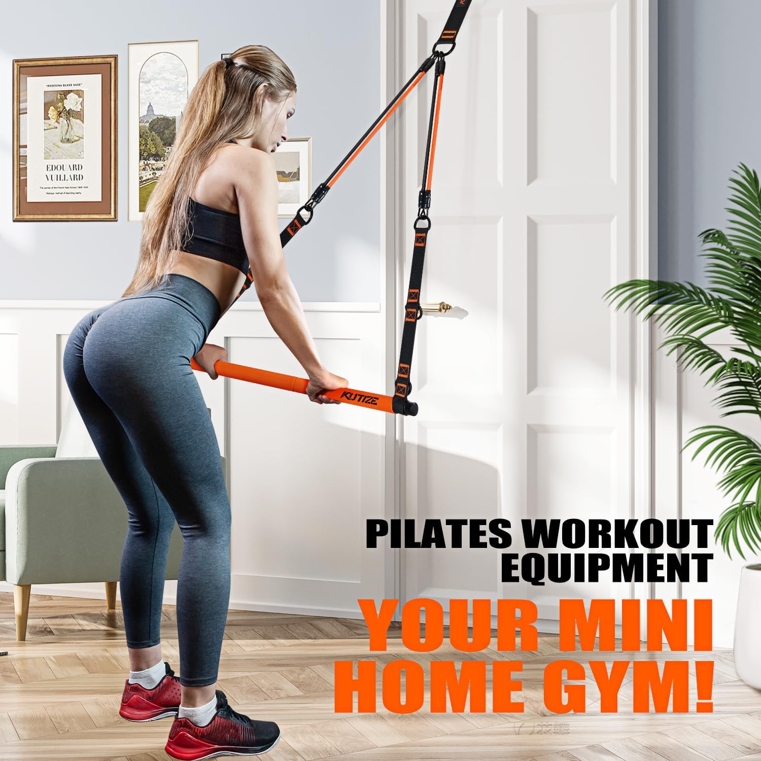 KUTIZE Pilates Bar Kit with Resistance Bands, Pilates Equipment, Multifunctional Pilates Bar for Women & Men, Pilates kit for Hip, Back, Arm, Full-Body Workouts, Home Gym Strength Training Equipment - Image 9
