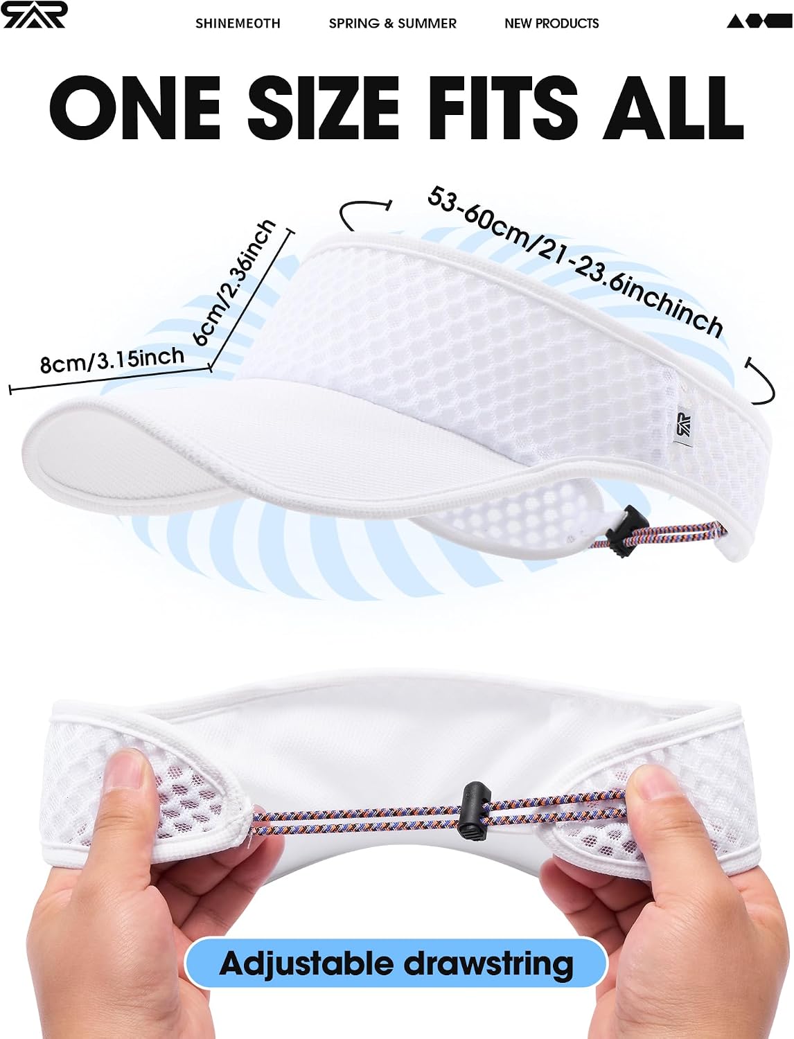 SUNMECI Mesh Breathable Sports Visor - Men Women Adjustable Lightweight Quick Dry Sun Hat for Tennis, Golf, Running - Image 3