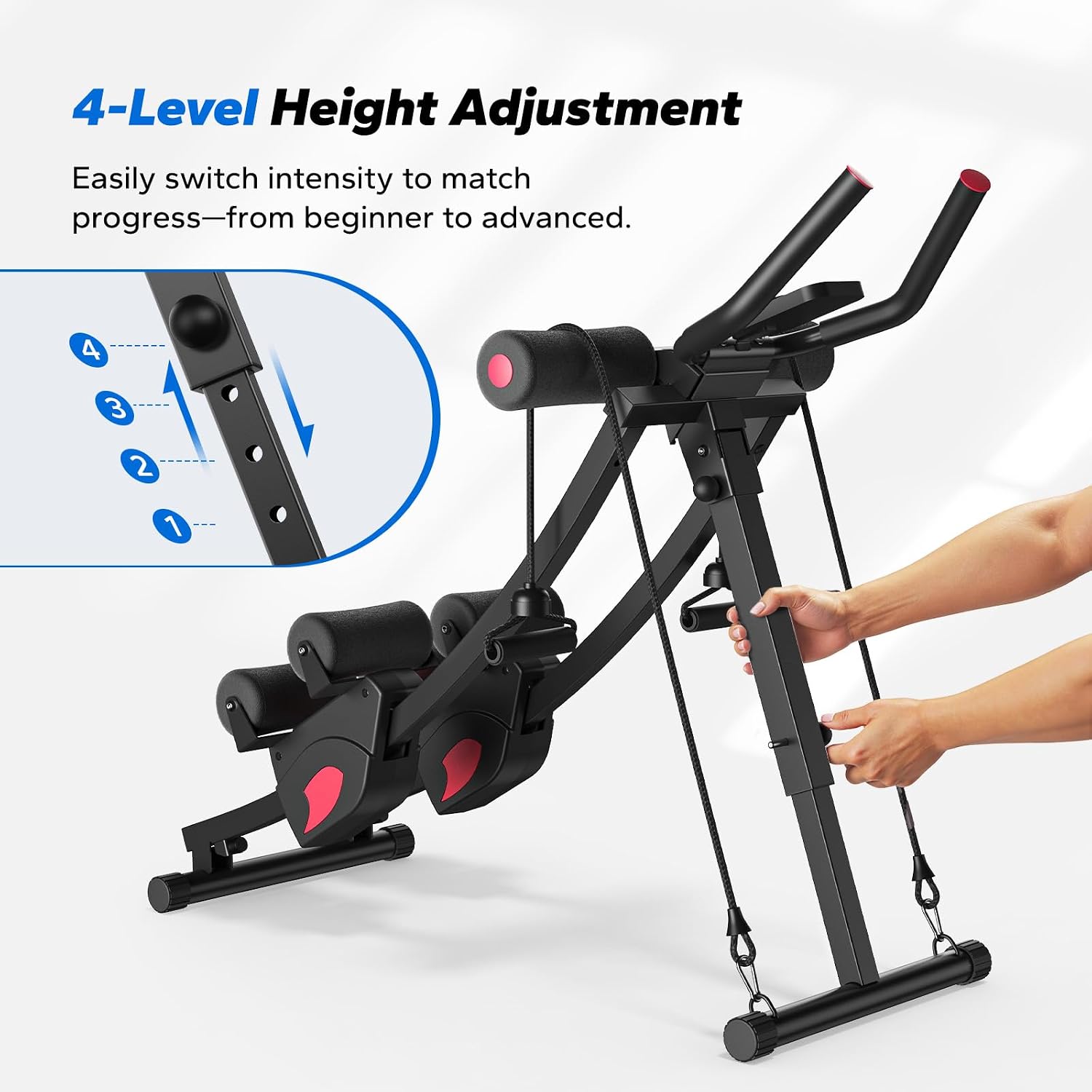 MERACH Ab Machine, Adjustable Ab Trainer Machine, AB Workout Equipment for Home Gym, Independent Dual Tracks for Mountain Climber, Foldable for Home Exercise, Load Capacity 440 LBS - Image 7