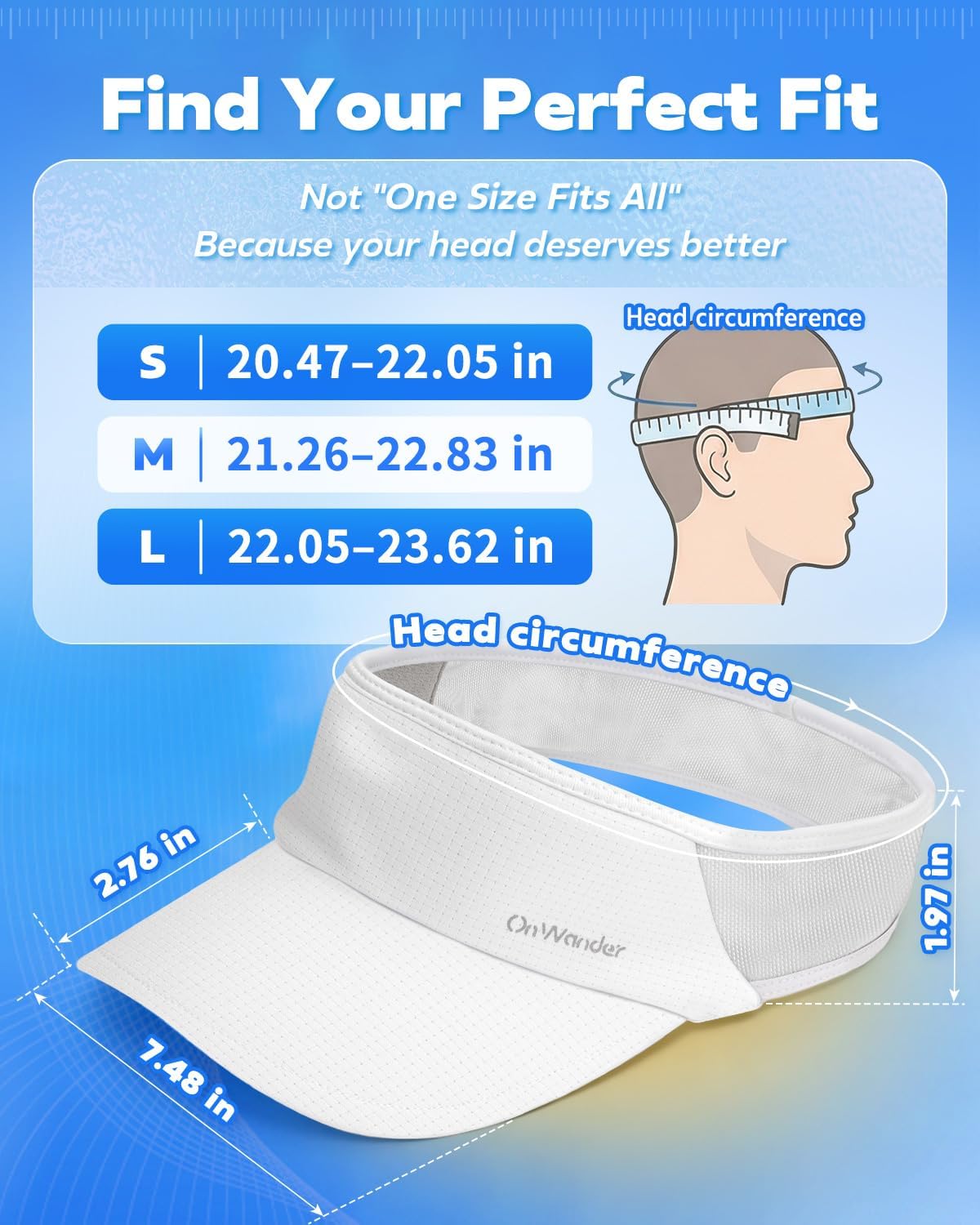 Sport Sun Visor Hat for Women Men - Lightweight Stretchy Polyester Spandex Quick Dry Sweatband Wrinkle Resistant - Image 5